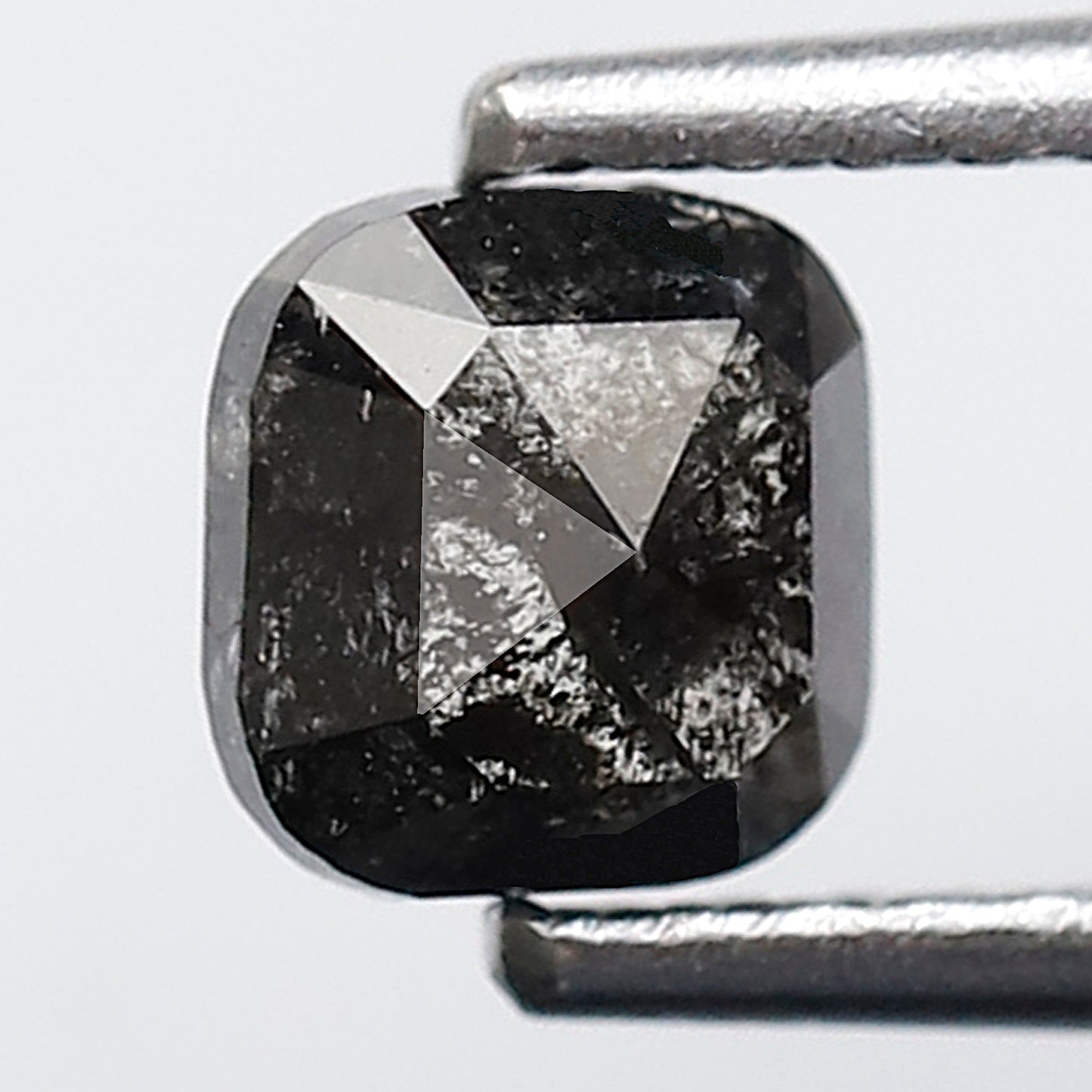 0.62 CT Cushion cut Blackish Gray Loose Diamond, Natural Earth Mined 4.80 x 4.70 mm Salt and Pepper Diamond For Anniversary Ring Gift