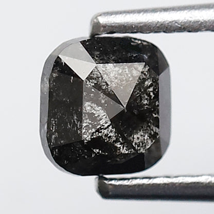 0.62 CT Cushion cut Blackish Gray Loose Diamond, Natural Earth Mined 4.80 x 4.70 mm Salt and Pepper Diamond For Anniversary Ring Gift