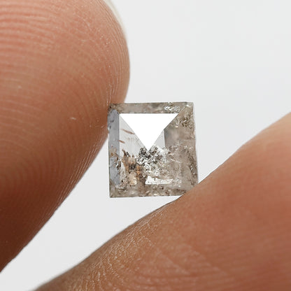 0.75 CT geometric Shape Salt and Pepper Diamond 5.60 MM grey Color Loose Natural Diamond For Wedding Ring