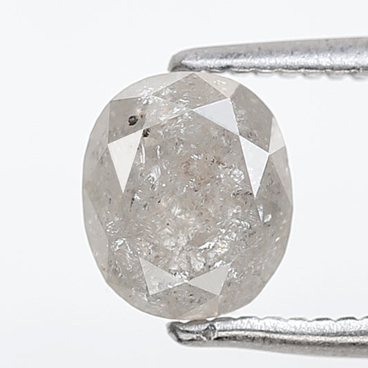 1.18 CT 6.40 MM Oval shape Salt and Pepper Loose Natural Gray Color Diamond