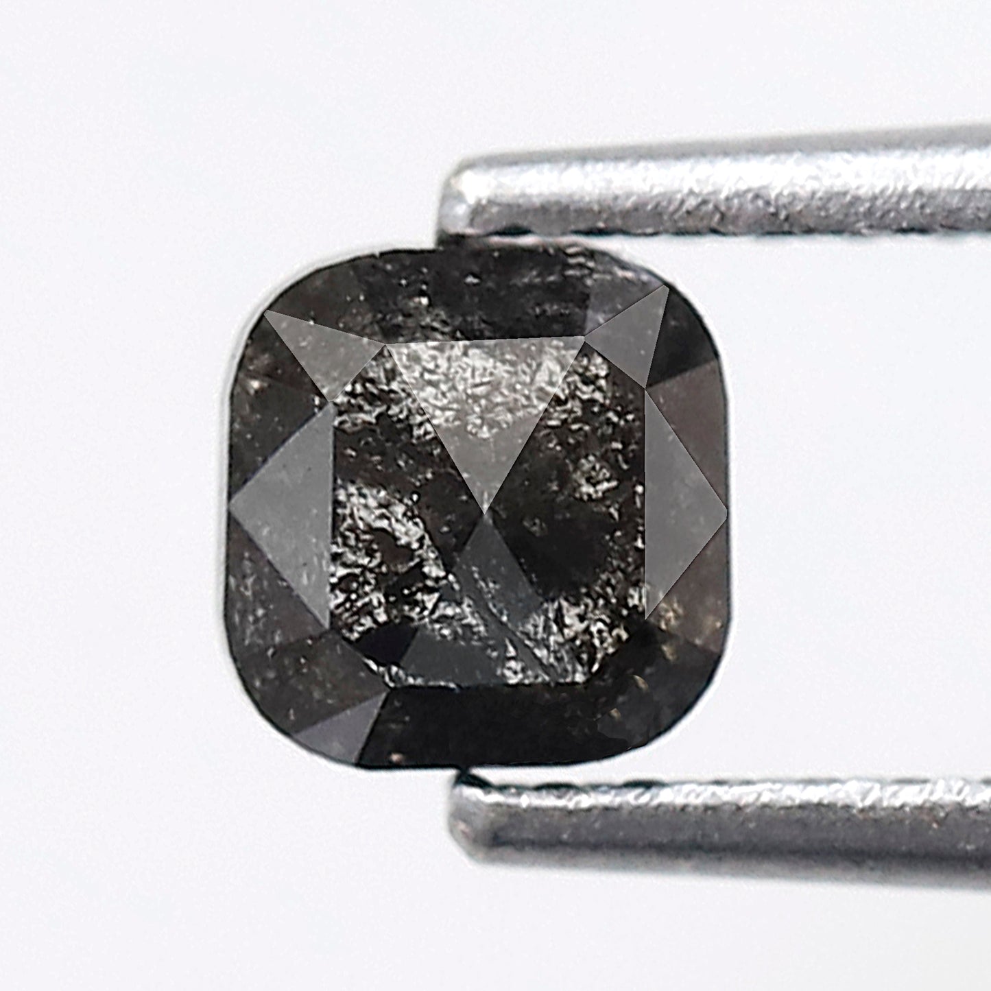 0.62 CT Cushion cut Blackish Gray Loose Diamond, Natural Earth Mined 4.80 x 4.70 mm Salt and Pepper Diamond For Anniversary Ring Gift
