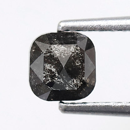 0.62 CT Cushion cut Blackish Gray Loose Diamond, Natural Earth Mined 4.80 x 4.70 mm Salt and Pepper Diamond For Anniversary Ring Gift