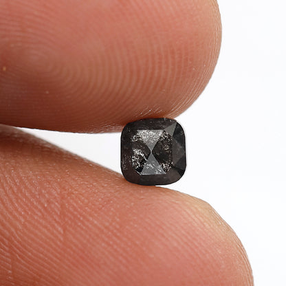 0.62 CT Cushion cut Blackish Gray Loose Diamond, Natural Earth Mined 4.80 x 4.70 mm Salt and Pepper Diamond For Anniversary Ring Gift