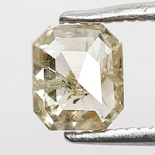 Emerald Cut 0.78 Ct Natural Greenish Brown Rustic Diamond | Conflict Free Loose Diamond