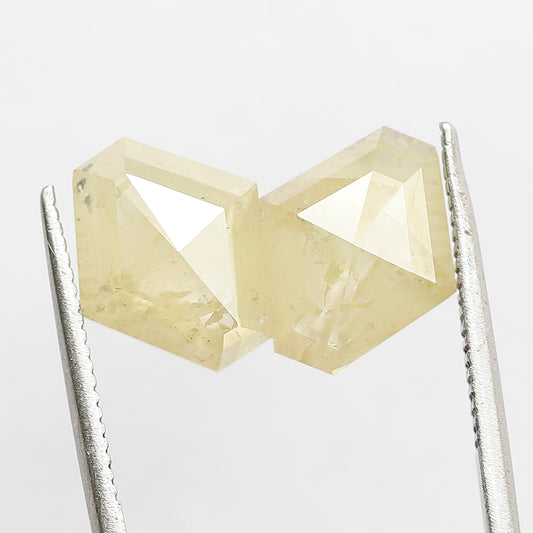 3.98 Ct Modified Cut Yellow Rustic Diamond | Natural Loose Diamond for Earrings