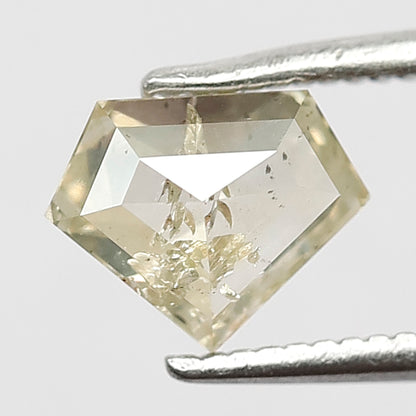 Natural Pentagon Shape 0.97 CT Diamond, Misty Light Green Loose Rustic Earth Mined Diamond For Pendant