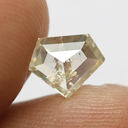 Natural Pentagon Shape 0.97 CT Diamond, Misty Light Green Loose Rustic Earth Mined Diamond For Pendant
