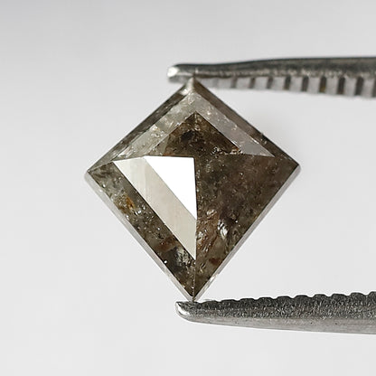 1.26 ct Kite Shape Salt and Pepper Diamond 8 MM grey Black Color Loose Natural Diamond For Wedding Ring