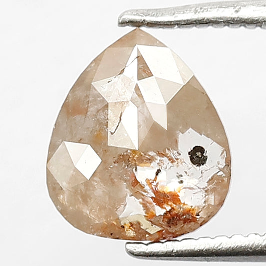 1.24 CT Pear Shape Rustic Loose Diamond Natural Reddish Earth Mined Diamond