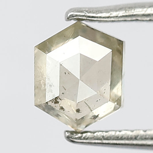 Natural 0.65 Ct Misty Green Hexagon Rustic Diamond | Loose Stone for Bridal Jewelry