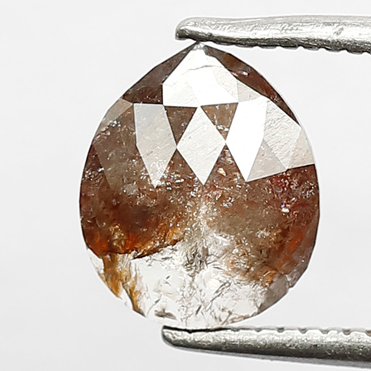 Natural Pear Shape 0.94 CT Loose Diamond 8.20 MM Gray Red Rustic Diamond For Wedding Ring