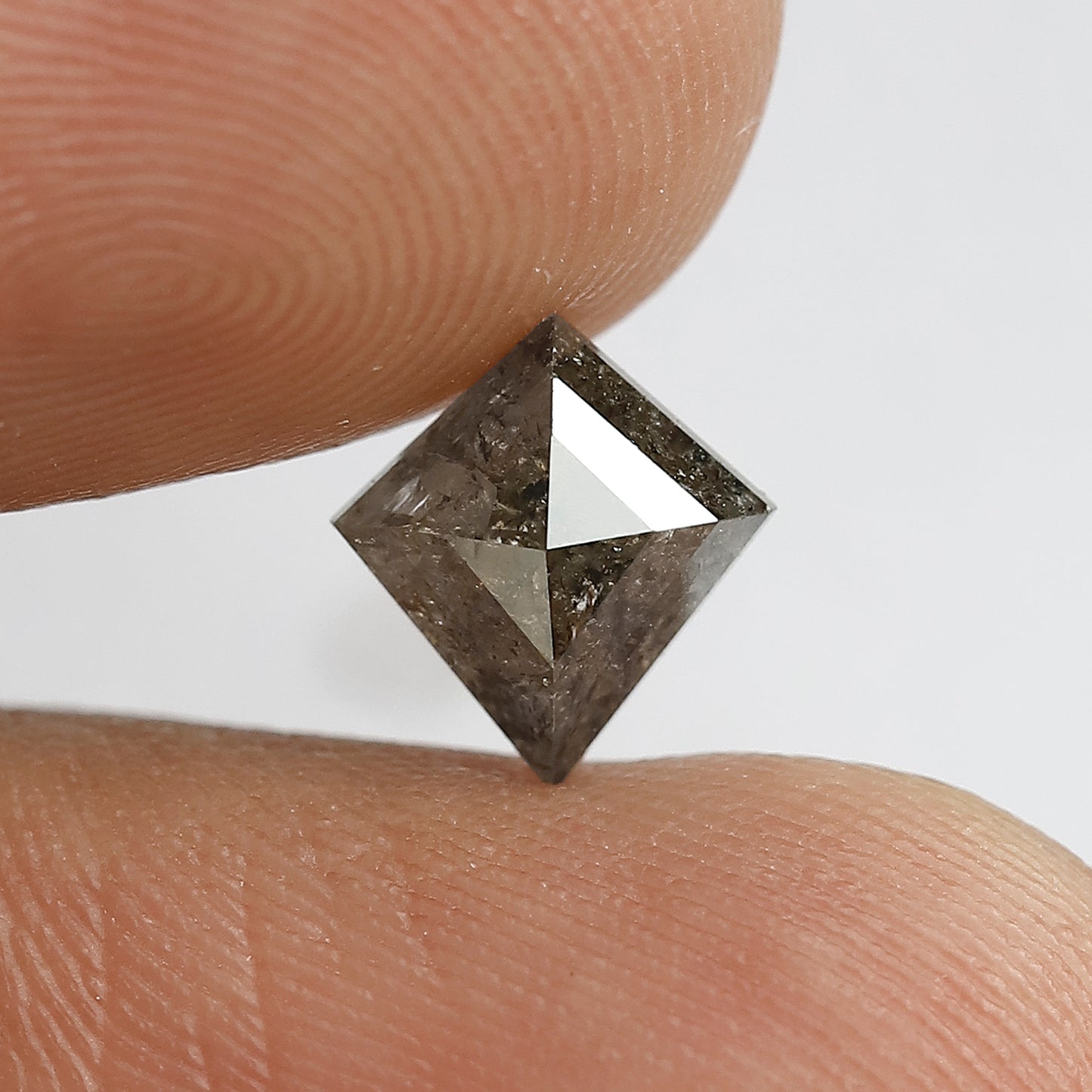 1.26 ct Kite Shape Salt and Pepper Diamond 8 MM grey Black Color Loose Natural Diamond For Wedding Ring