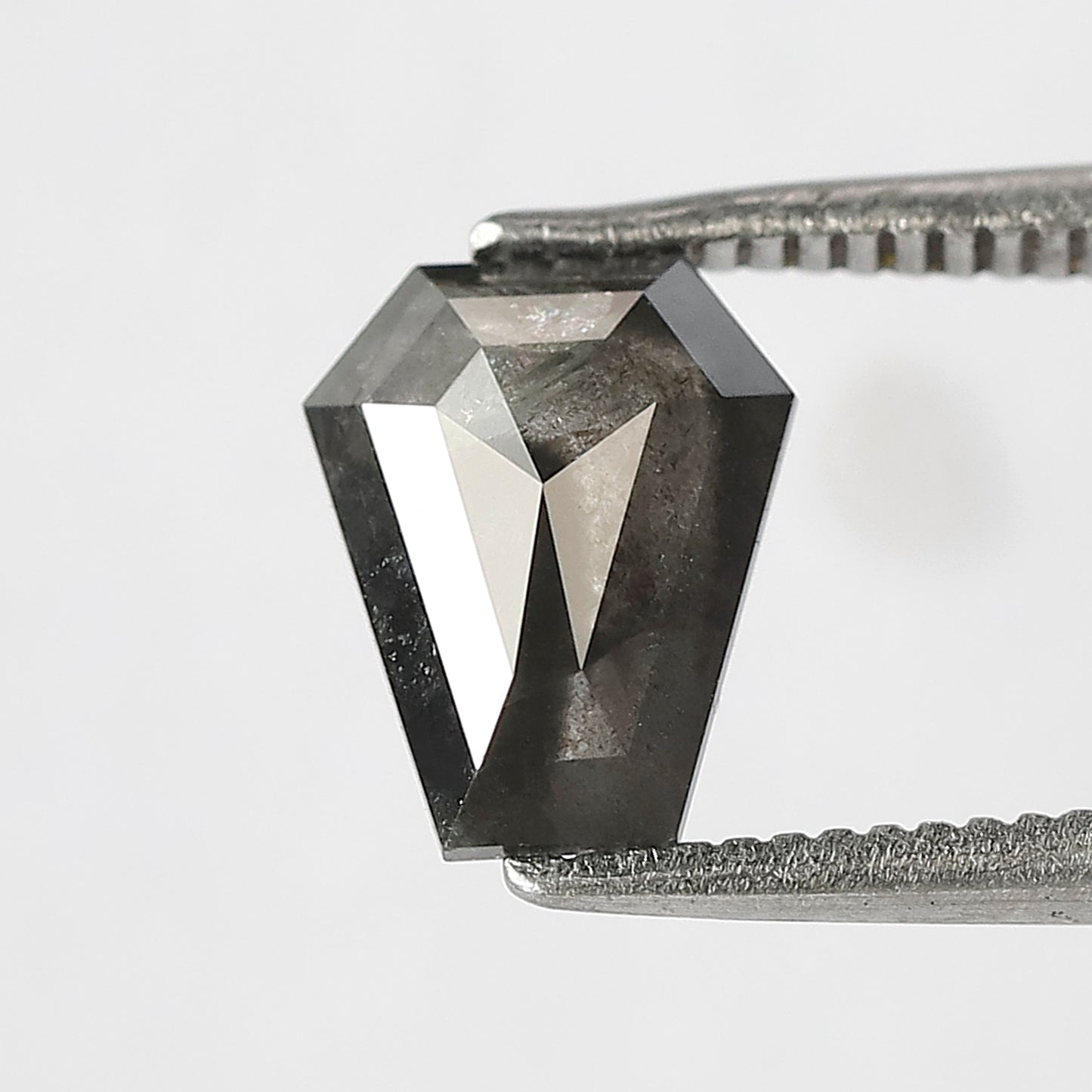 1.27 CT Geometric Shape Salt and Pepper Diamond 8 MM  black grey Color Loose Natural Diamond For Wedding Ring