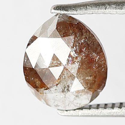 Natural Pear Shape 0.94 CT Loose Diamond 8.20 MM Gray Red Rustic Diamond For Wedding Ring