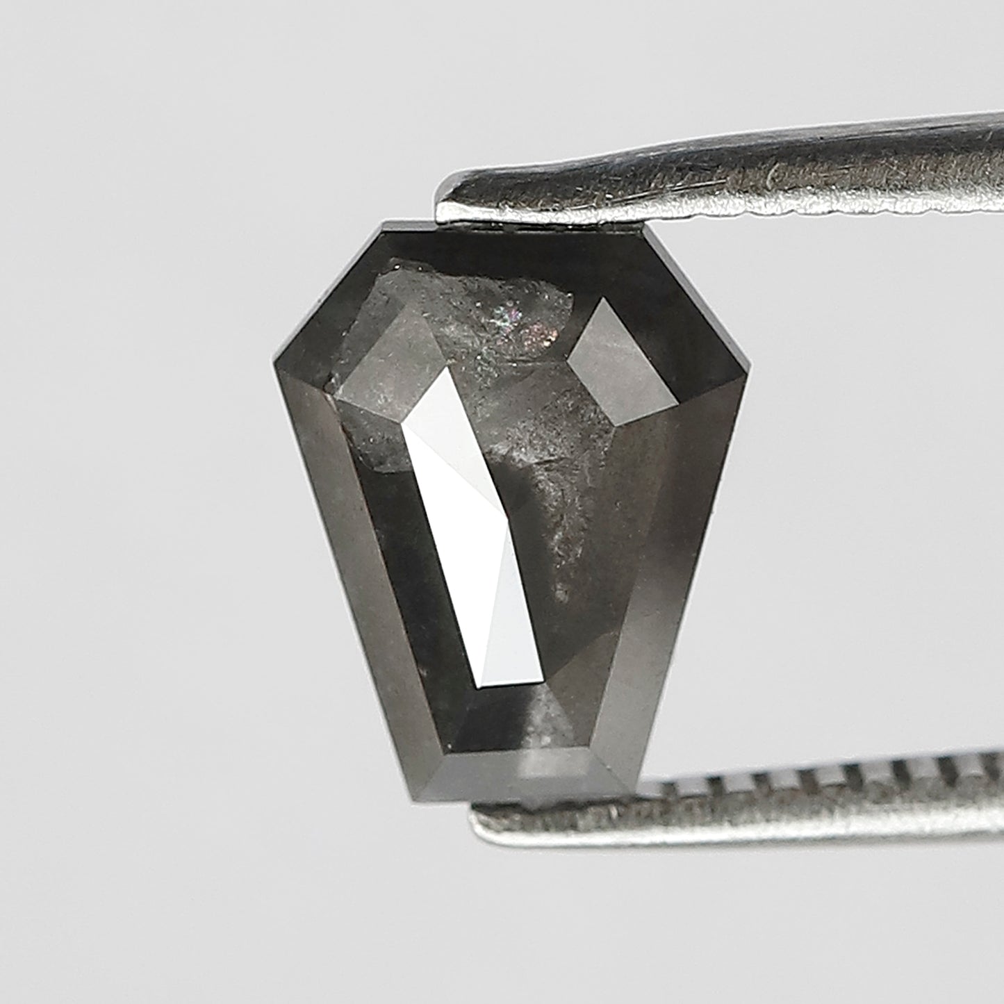 1.27 CT Geometric Shape Salt and Pepper Diamond 8 MM  black grey Color Loose Natural Diamond For Wedding Ring