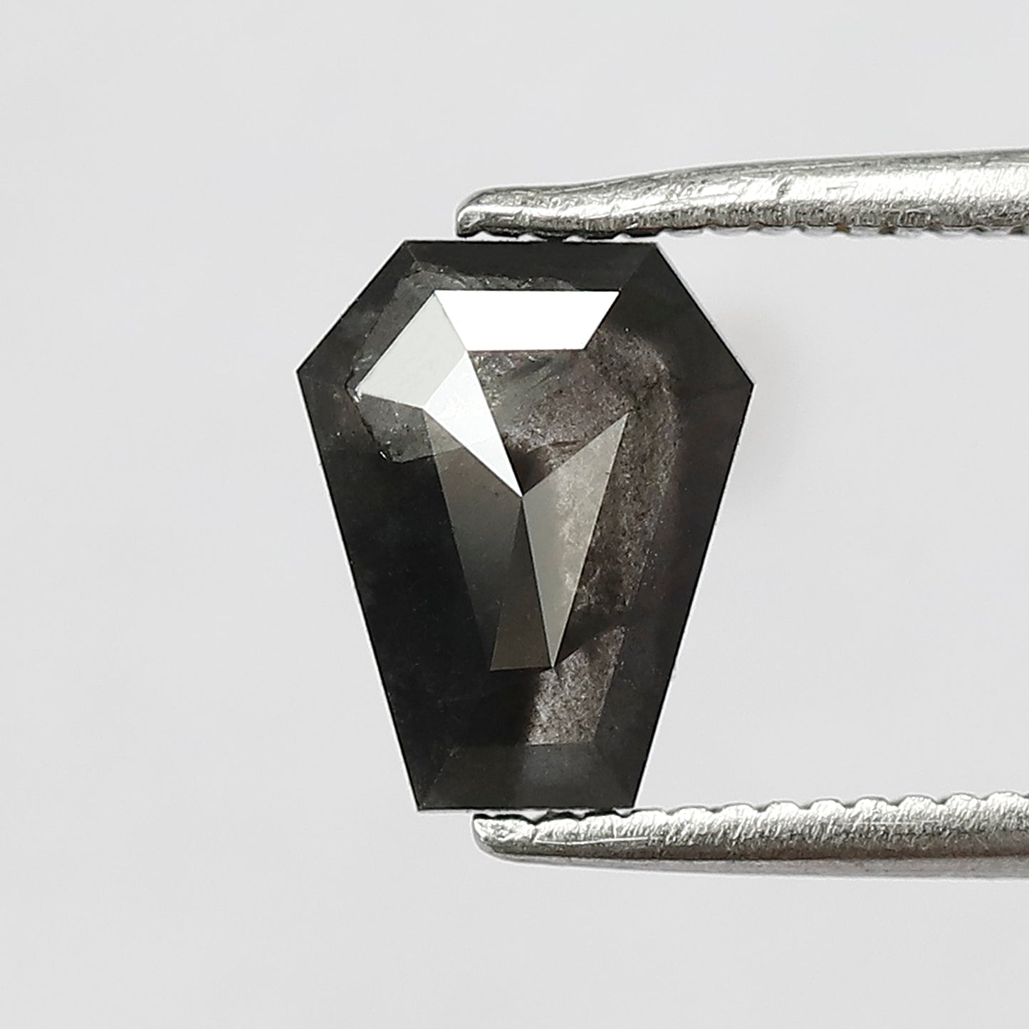 1.27 CT Geometric Shape Salt and Pepper Diamond 8 MM  black grey Color Loose Natural Diamond For Wedding Ring