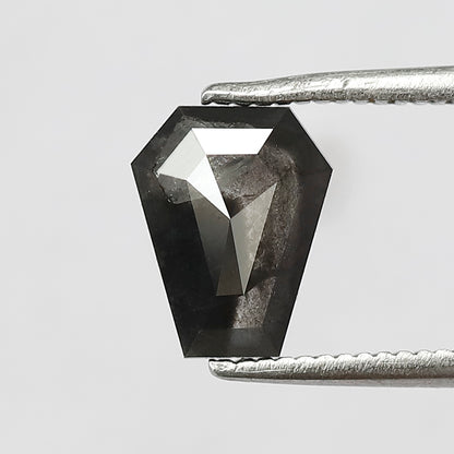 1.27 CT Geometric Shape Salt and Pepper Diamond 8 MM  black grey Color Loose Natural Diamond For Wedding Ring