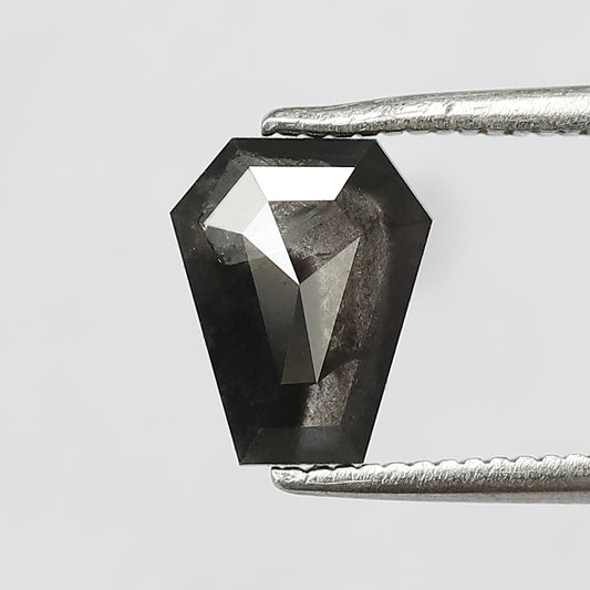 1.27 CT Geometric Shape Salt and Pepper Diamond 8 MM  black grey Color Loose Natural Diamond For Wedding Ring