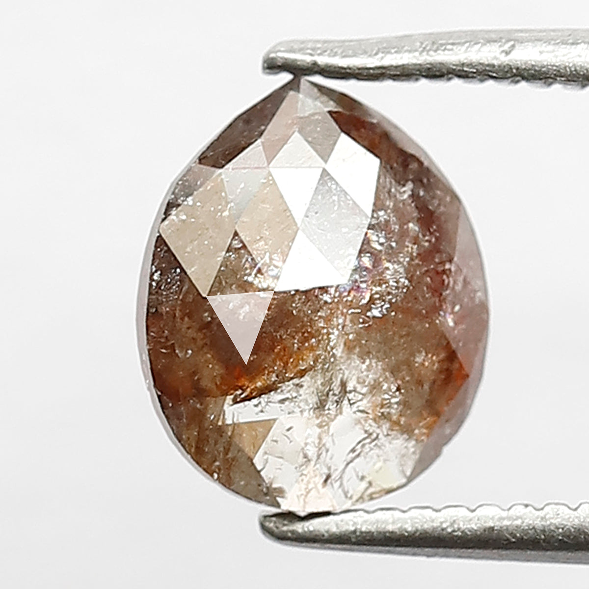 Natural Pear Shape 0.94 CT Loose Diamond 8.20 MM Gray Red Rustic Diamond For Wedding Ring