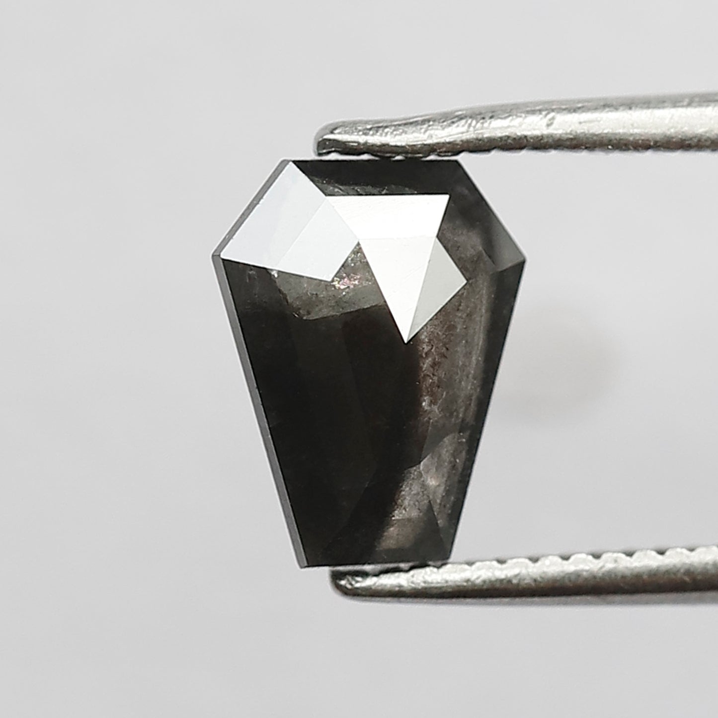 1.27 CT Geometric Shape Salt and Pepper Diamond 8 MM  black grey Color Loose Natural Diamond For Wedding Ring