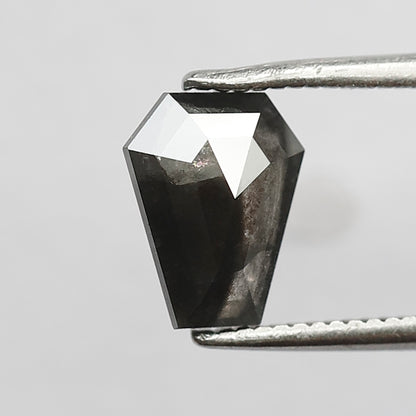 1.27 CT Geometric Shape Salt and Pepper Diamond 8 MM  black grey Color Loose Natural Diamond For Wedding Ring