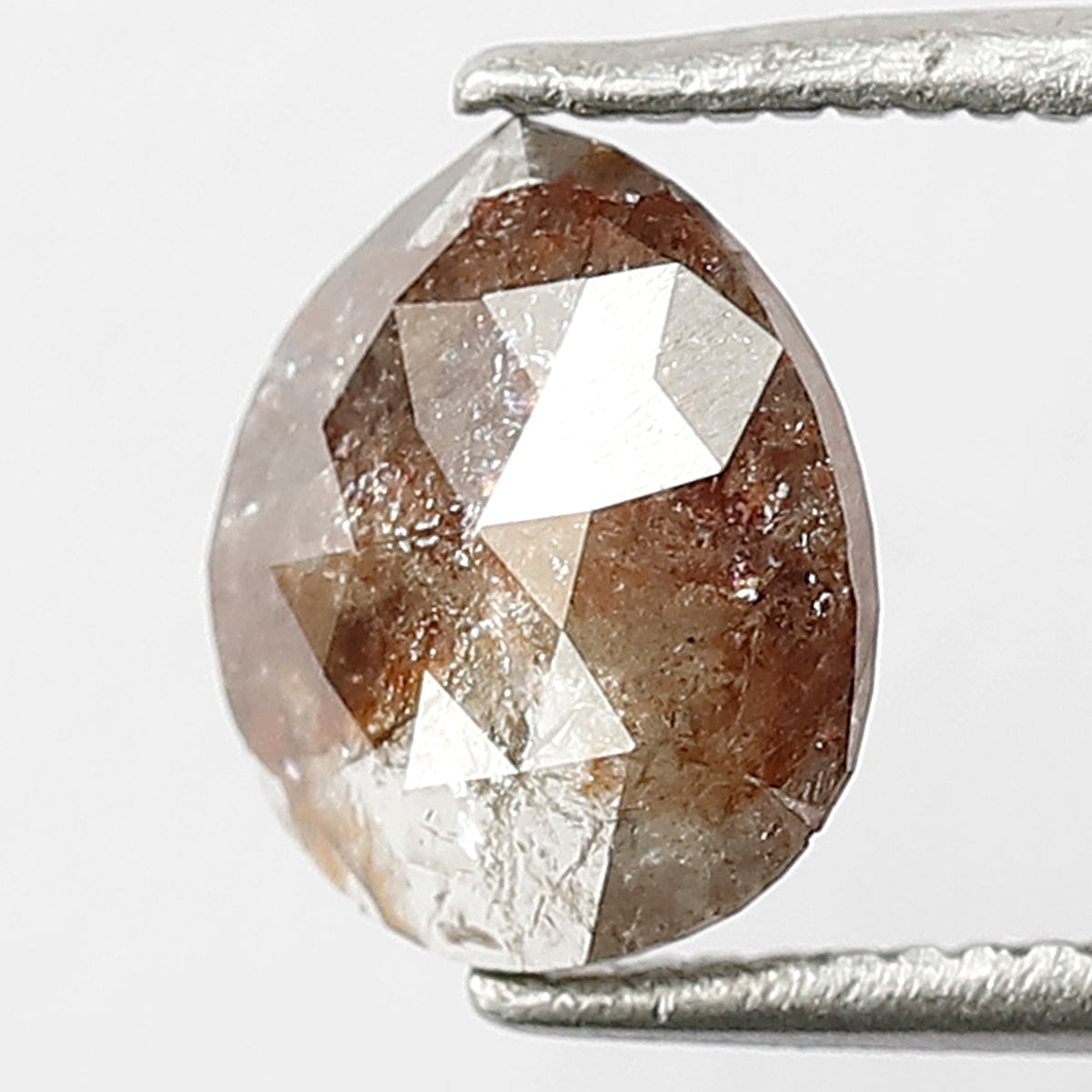 Natural Pear Shape 0.94 CT Loose Diamond 8.20 MM Gray Red Rustic Diamond For Wedding Ring