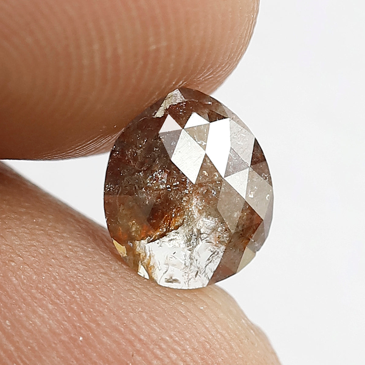 Natural Pear Shape 0.94 CT Loose Diamond 8.20 MM Gray Red Rustic Diamond For Wedding Ring