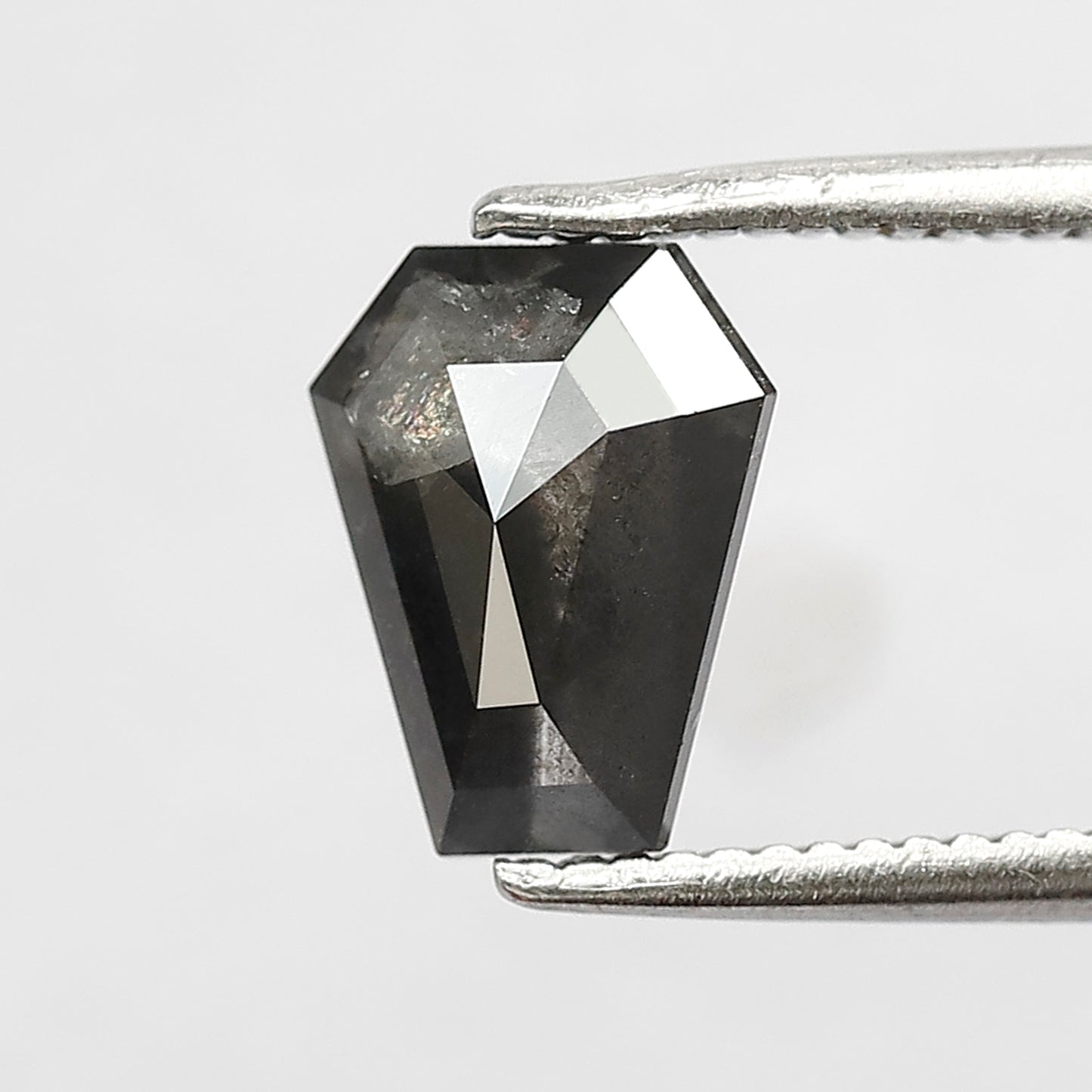 1.27 CT Geometric Shape Salt and Pepper Diamond 8 MM  black grey Color Loose Natural Diamond For Wedding Ring