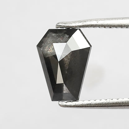 1.27 CT Geometric Shape Salt and Pepper Diamond 8 MM  black grey Color Loose Natural Diamond For Wedding Ring