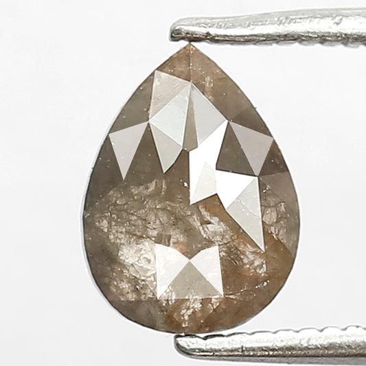 Pear Shape 1.10 Ct Natural Dark Gray Rustic Diamond | Conflict Free Loose Diamond