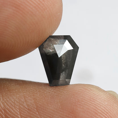 1.27 CT Geometric Shape Salt and Pepper Diamond 8 MM  black grey Color Loose Natural Diamond For Wedding Ring