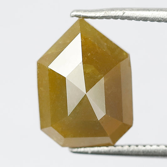 3.90 CT Yellowish Green Rustic Diamond, Natural Geometric cut Loose Earth Mined Diamond For Woman Ring
