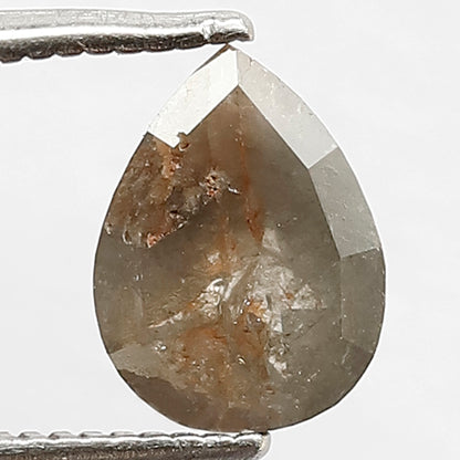 Pear Shape 1.10 Ct Natural Dark Gray Rustic Diamond | Conflict Free Loose Diamond