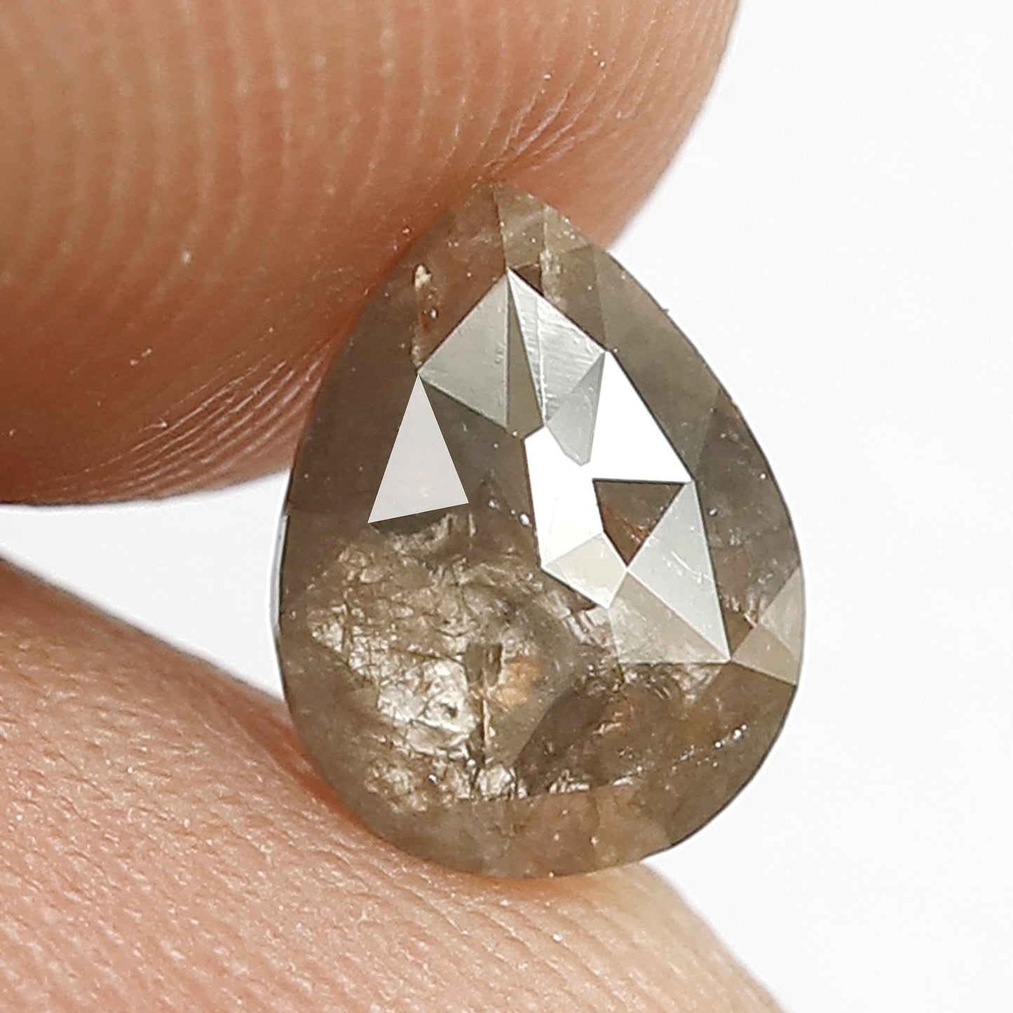 Pear Shape 1.10 Ct Natural Dark Gray Rustic Diamond | Conflict Free Loose Diamond