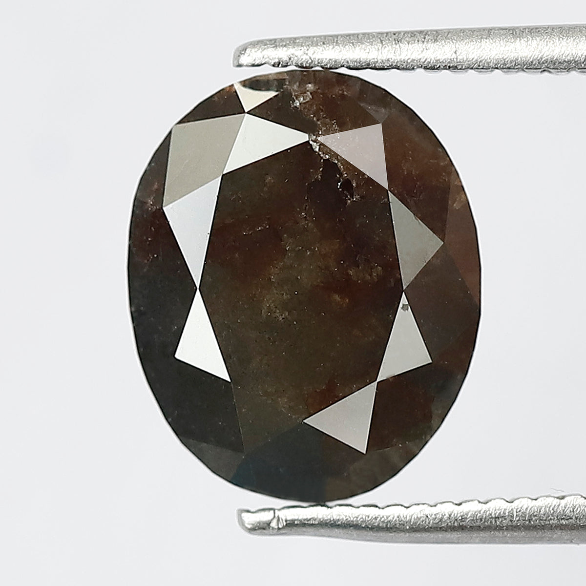 Natural Oval 3.19 Ct Rustic Diamond, Dark Grayish Red 10.80 MM Loose Earth Mined Diamond