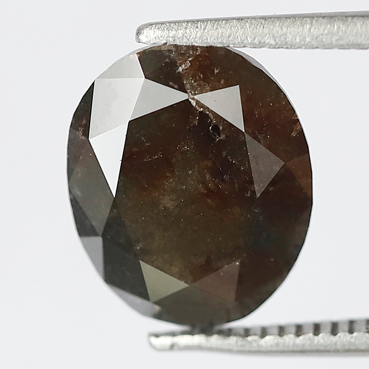 Natural Oval 3.19 Ct Rustic Diamond, Dark Grayish Red 10.80 MM Loose Earth Mined Diamond