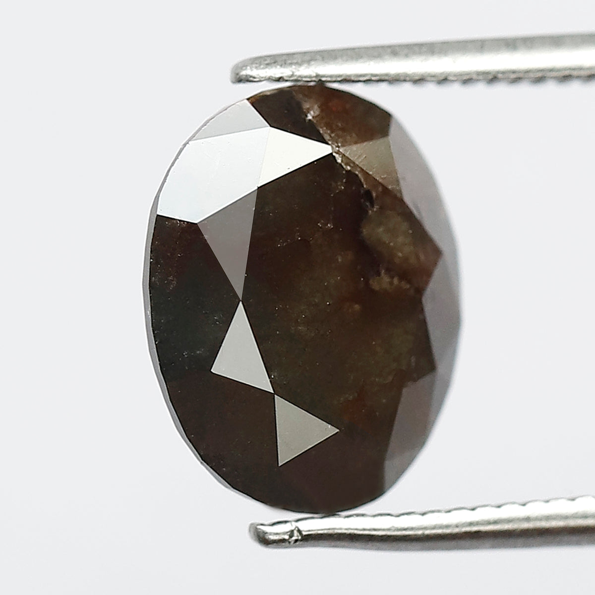 Natural Oval 3.19 Ct Rustic Diamond, Dark Grayish Red 10.80 MM Loose Earth Mined Diamond