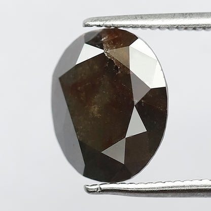 Natural Oval 3.19 Ct Rustic Diamond, Dark Grayish Red 10.80 MM Loose Earth Mined Diamond