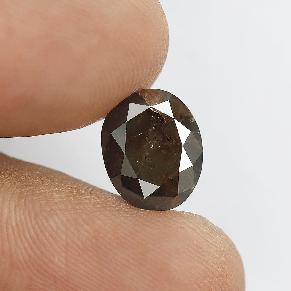 Natural Oval 3.19 Ct Rustic Diamond, Dark Grayish Red 10.80 MM Loose Earth Mined Diamond