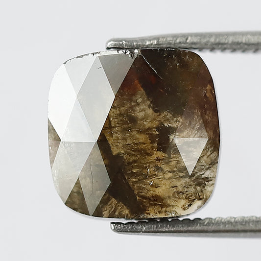 3.19 CT Geometric cut Loose Diamond, Natural Brownish Rustic Diamond For Anniversary Gift