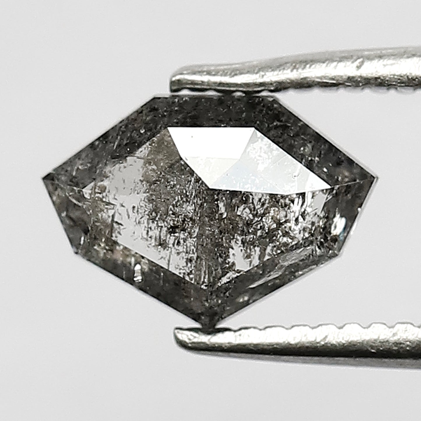 1.00 CT Geometric Cut Salt And Pepper Loose Diamond Unique For Bead Ornaments