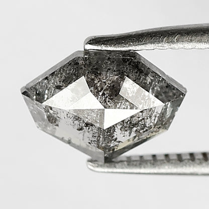 1.00 CT Geometric Cut Salt And Pepper Loose Diamond Unique For Bead Ornaments