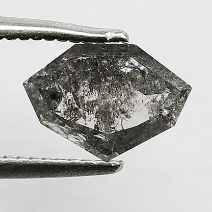 1.00 CT Geometric Cut Salt And Pepper Loose Diamond Unique For Bead Ornaments