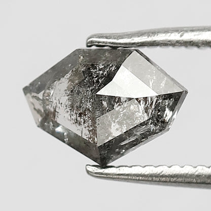 1.00 CT Geometric Cut Salt And Pepper Loose Diamond Unique For Bead Ornaments