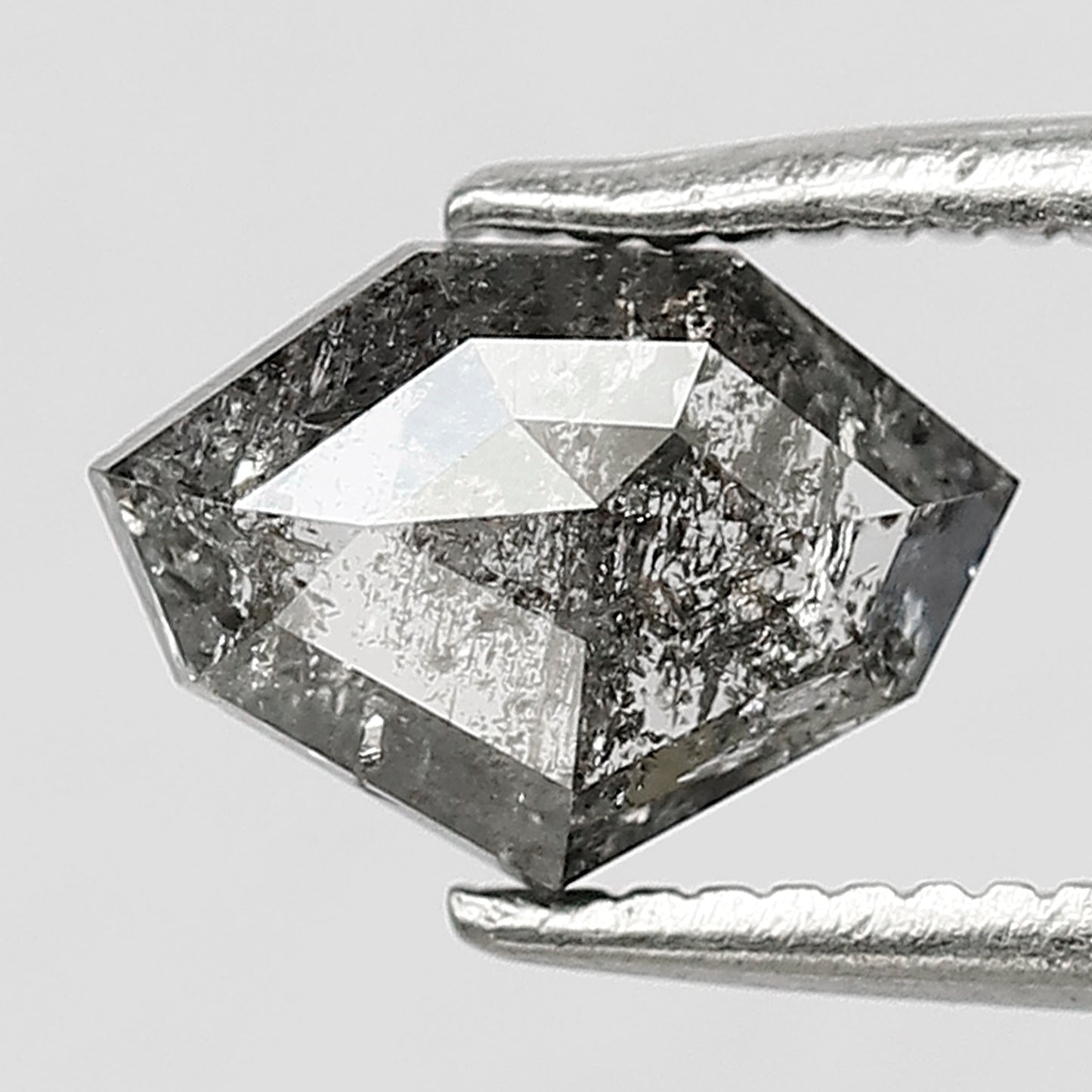 1.00 CT Geometric Cut Salt And Pepper Loose Diamond Unique For Bead Ornaments