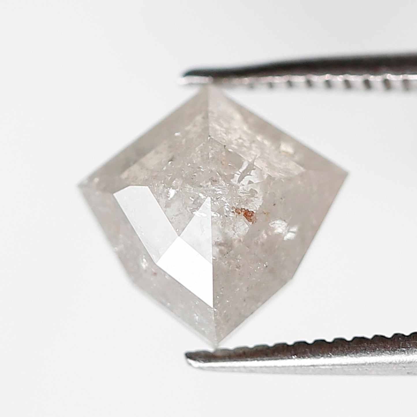2.10 CT 8.70 MM Kite Shape Salt and Pepper Misty White Color Natural Loose Diamond