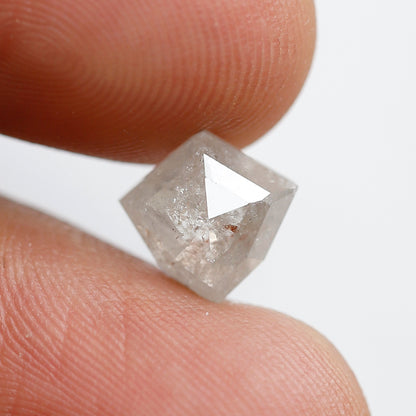 2.10 CT 8.70 MM Kite Shape Salt and Pepper Misty White Color Natural Loose Diamond