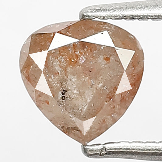 0.83 CT Heart Shape Rustic Diamond, Natural Reddish Conflict Free Loose Diamond For Proposal Ring