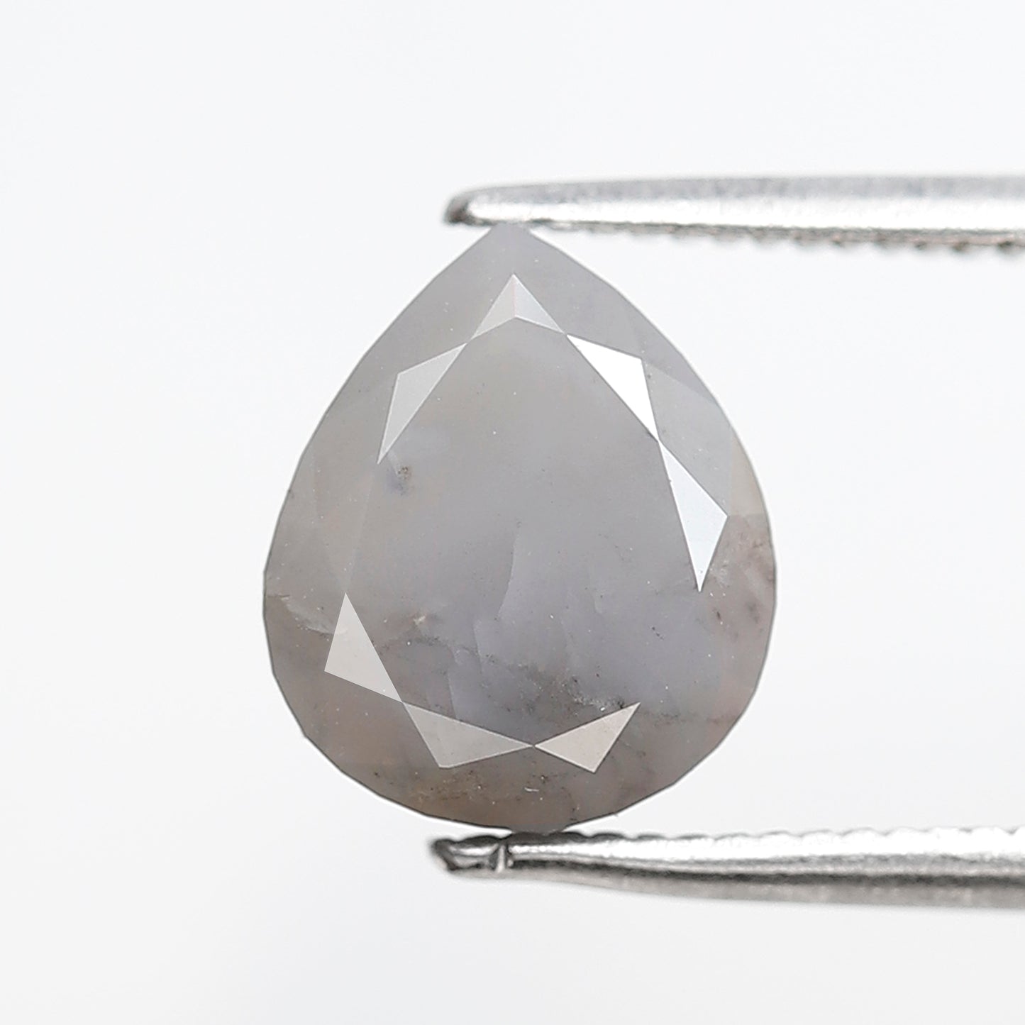 2.39 CT 9 MM Pear Shape Salt and Pepper Diamond Loose Natural Blue Gray Color Diamond