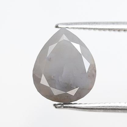 2.39 CT 9 MM Pear Shape Salt and Pepper Diamond Loose Natural Blue Gray Color Diamond